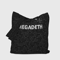 Сумка-шопер Megadeth glitch на темном фоне: символ сверху, цвет: 3D-принт