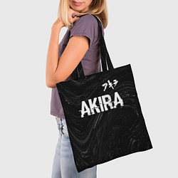 Сумка-шопер Akira glitch на темном фоне: символ сверху, цвет: 3D-принт — фото 2