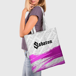 Сумка-шопер Sabaton rock legends: символ сверху, цвет: 3D-принт — фото 2