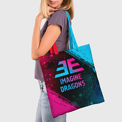Сумка-шопер Imagine Dragons - neon gradient, цвет: 3D-принт — фото 2