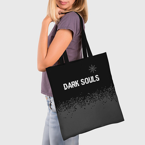 Сумка-шоппер Dark Souls glitch на темном фоне: символ сверху / 3D-принт – фото 3