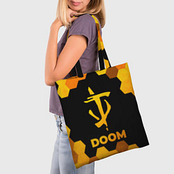 Сумка-шопер Doom - gold gradient, цвет: 3D-принт — фото 2