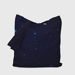 Сумка-шопер Тёмный космос и синие звёзды, цвет: 3D-принт