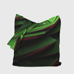 Сумка-шопер Зеленые абстрактные полосы, цвет: 3D-принт