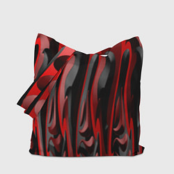 Сумка-шопер Пластик красно-черный, цвет: 3D-принт