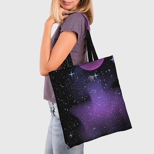 Сумка-шоппер Фон космоса звёздное небо / 3D-принт – фото 3
