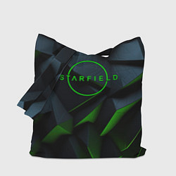 Сумка-шопер Starfield black green logo, цвет: 3D-принт