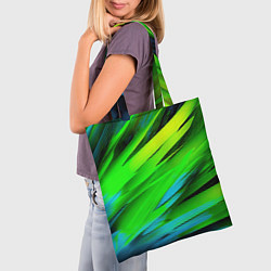 Сумка-шопер Green abstract, цвет: 3D-принт — фото 2