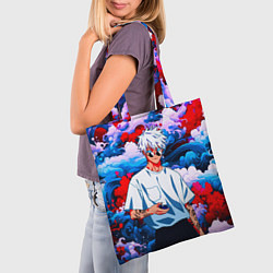 Сумка-шопер Красавец Сатору Годжо - Магическая битва, цвет: 3D-принт — фото 2