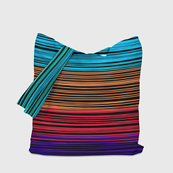 Сумка-шопер Разноцветные тонкие линии, цвет: 3D-принт