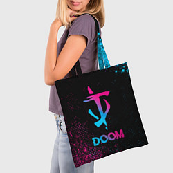 Сумка-шопер Doom - neon gradient, цвет: 3D-принт — фото 2