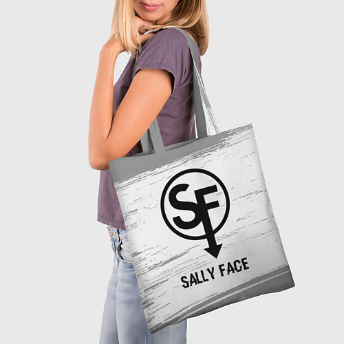 Сумка-шоппер Sally Face glitch на светлом фоне / 3D-принт – фото 3