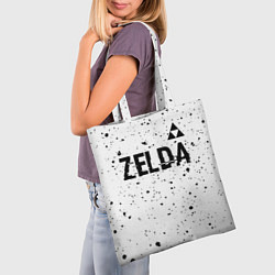 Сумка-шопер Zelda glitch на светлом фоне: символ сверху, цвет: 3D-принт — фото 2