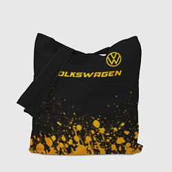 Сумка-шопер Volkswagen - gold gradient: символ сверху, цвет: 3D-принт