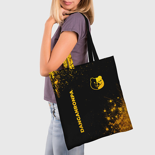 Сумка-шоппер Danganronpa - gold gradient: надпись, символ / 3D-принт – фото 3