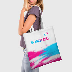 Сумка-шопер Evanescence neon gradient style: символ сверху, цвет: 3D-принт — фото 2