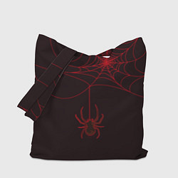 Сумка-шопер Красная паутина, цвет: 3D-принт