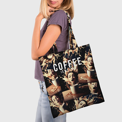 Сумка-шоппер Кофе моя любовь и страсть / 3D-принт – фото 3