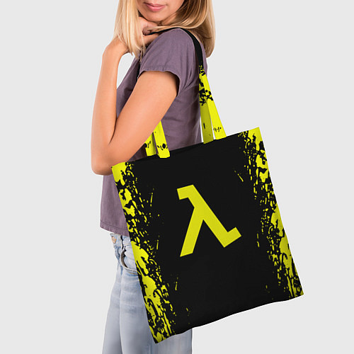 Сумка-шоппер Half life game yellow color / 3D-принт – фото 3