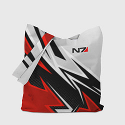 Сумка-шопер N7 mass effect - white and red, цвет: 3D-принт