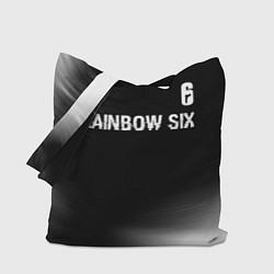 Сумка-шоппер Rainbow Six glitch на темном фоне: символ сверху