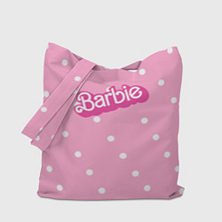 Сумка-шопер Барби - белый горошек на розовом, цвет: 3D-принт