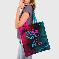 Сумка-шопер Led Zeppelin - neon gradient, цвет: 3D-принт — фото 2