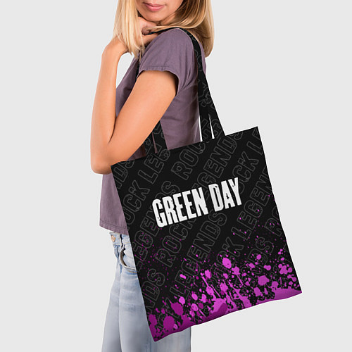 Сумка-шоппер Green Day rock legends посередине / 3D-принт – фото 3
