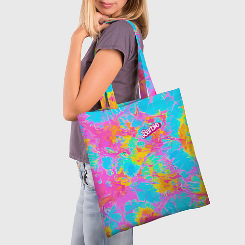 Сумка-шоппер Барбм - цветочный абстрактный паттерн - тай-дай / 3D-принт – фото 3