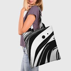 Сумка-шопер Abstract black and white composition, цвет: 3D-принт — фото 2