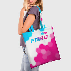Сумка-шопер Ford neon gradient style посередине, цвет: 3D-принт — фото 2