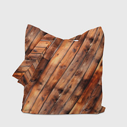 Сумка-шопер Деревянная обшивка, цвет: 3D-принт