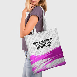 Сумка-шопер Hollywood Undead rock legends посередине, цвет: 3D-принт — фото 2