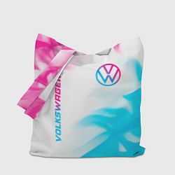 Сумка-шопер Volkswagen neon gradient style вертикально, цвет: 3D-принт