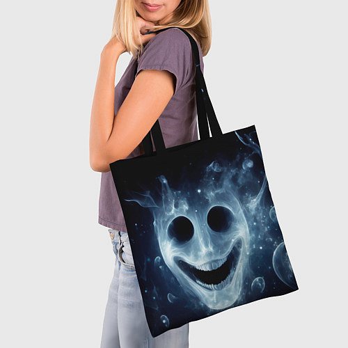 Сумка-шоппер Хэллоуин - улыбка привидения / 3D-принт – фото 3