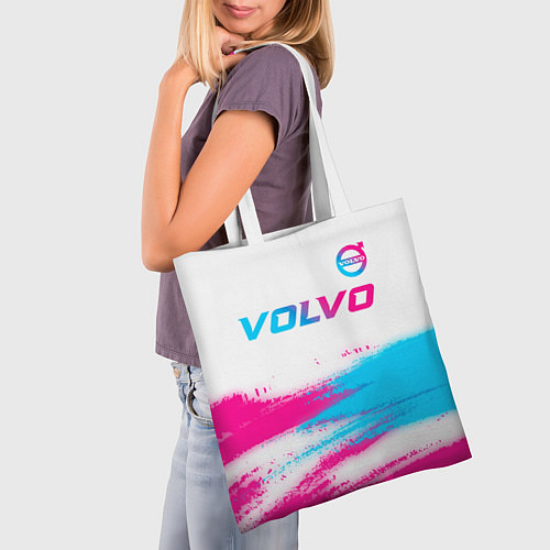 Сумка-шоппер Volvo neon gradient style посередине / 3D-принт – фото 3