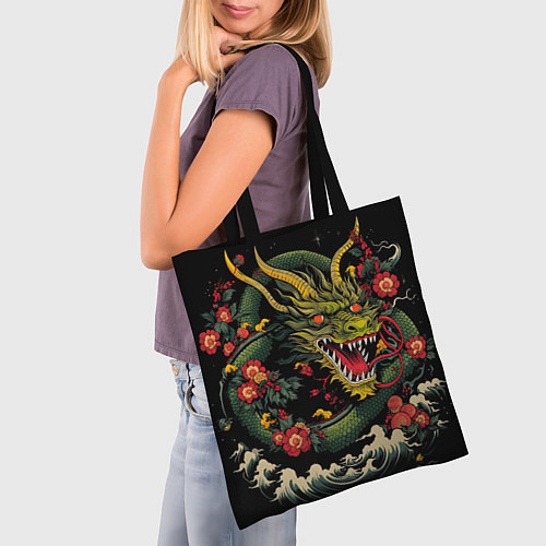 Сумка-шоппер Зеленый дракон / 3D-принт – фото 3