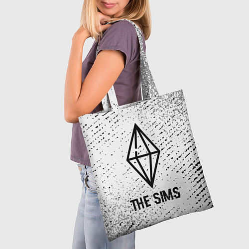 Сумка-шоппер The Sims glitch на светлом фоне / 3D-принт – фото 3