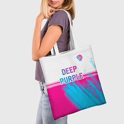 Сумка-шопер Deep Purple neon gradient style посередине, цвет: 3D-принт — фото 2