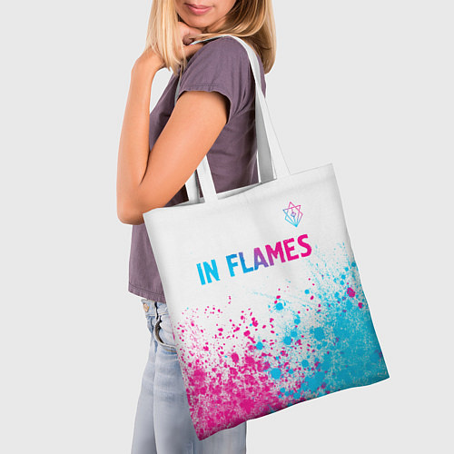Сумка-шоппер In Flames neon gradient style посередине / 3D-принт – фото 3