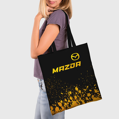 Сумка-шоппер Mazda - gold gradient посередине / 3D-принт – фото 3
