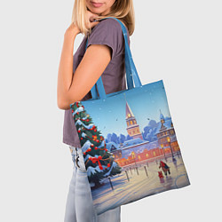 Сумка-шопер Новогодняя площадь, цвет: 3D-принт — фото 2