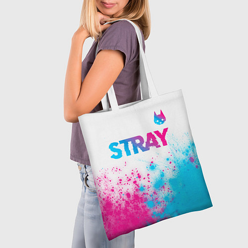 Сумка-шоппер Stray neon gradient style посередине / 3D-принт – фото 3