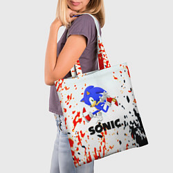 Сумка-шопер Sonic краски абстрактные, цвет: 3D-принт — фото 2