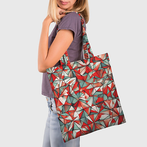 Сумка-шоппер Маленькие красные треугольники / 3D-принт – фото 3