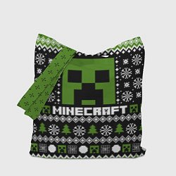 Сумка-шопер Minecraft christmas sweater, цвет: 3D-принт