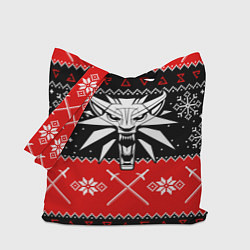 Сумка-шопер The Witcher christmas sweater, цвет: 3D-принт