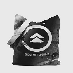 Сумка-шопер Ghost of Tsushima glitch на темном фоне, цвет: 3D-принт