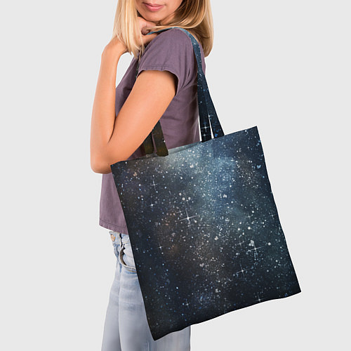 Сумка-шоппер Темное космическое звездное небо / 3D-принт – фото 3