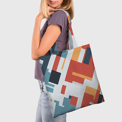 Сумка-шоппер Геометрический узор - нейросеть / 3D-принт – фото 3